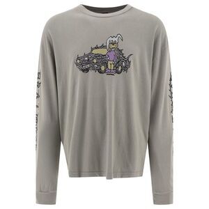 BRAIN DEAD Graphic Long Sleeve T-Shirt Men GREEN Sweaters & Cardigans